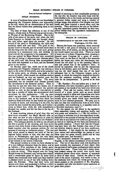 Amid articles on the end of the slave trade, the California Gold Rush, and the benefits of the "passing away of the Celt" during the Great Irish Famine, two articles appeared in the Living Age magazine about the 1849 delegation. The first is tragic, and the second is comical. 