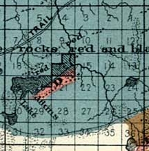 Detail of Township 44 North, Range 5 West, from Charles Whittlesey’s 1860 Geological Map of the Penokie Range. 