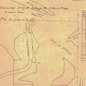 Detail of Minnesota Point during Stuntz's survey contract during August-October of 1852.