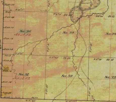 Detail of water bodies and trails in the area of the Badgerwood CAFO being proposed by Reicks View Farms in current events (T47N R5W).