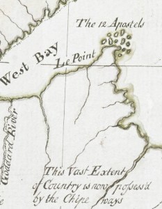 Detail of "The 12 Apostles" from Captain Jonathan Carver's journal of his travels with maps and drawings, 1766. ~ Boston Public Library