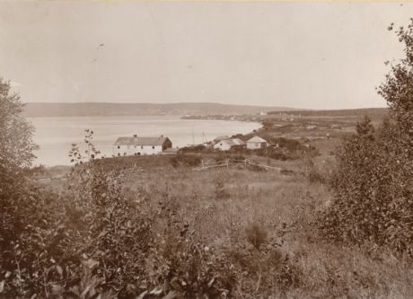 La Pointe, Madelaine Island, Chequamegon Bay, circa 1898.<br /> <em>"The large building in the foreground is an old American Fur Company's warehouse. The mainland town of Bayfield rests in a hollow of the opposite hills, which appears to merge into the island. This La Pointe, early established as a French military and trading post, must not be confounded with the still earlier missions of La Pointe served by Allouez and Marquette, which is on the mainland on the southwest shore of Chequamegon Bay, between Washburn and Ashland."</em><br /> ~ <strong><a href="http://content.wisconsinhistory.org/cdm/search/collection/whc" target="_blank">Wisconsin Historical Collections</a>, Volume XVI</strong>, page 80.