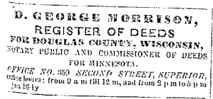 ~ The Superior Chronicle, July 7, 1860.
