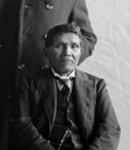 Detail of Chief James Blackbird from photo by De Lancey Gill. ~ Smithsonian Collections