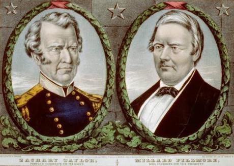 12th President Zachary Taylor gave the 1849 Removal Order while he was still in office. The 1852 meeting in Washington, D.C. was with 13th President Millard Fillmore. ~ 1848 presidential campaign poster from the Library of Congress