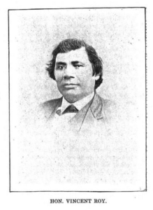 Vincent Roy, Jr., portrait from "Short biographical sketch of Vincent Roy, [Jr.,]" in Life and Labors of Rt. Rev. Frederic Baraga, by Chrysostom Verwyst, 1900, pages 472-476.