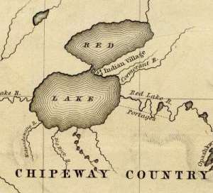 Detail of Red Lake from Hydrographical Basin of the Upper Mississippi River from Astronomical and Barometrical Observations Surveys and Information by Joseph Nicolas Nicollet, 1843. ~ David Rumsey Map Collection
