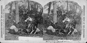 Stereographic view of a moccasin game, by J. H. Hamilton, circa 1880. ~ University of Minnesota Duluth