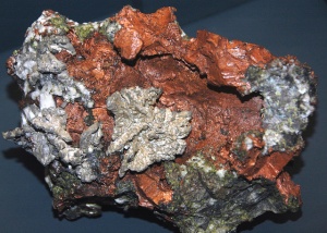 "The remarkable copper-silver "halfbreed" specimen shown above comes from northern Michigan's Portage Lake Volcanic Series, an extremely thick, Precambrian-aged, flood-basalt deposit that fills up an ancient continental rift valley." ~ Shared from James St. John under the Creative Commons license