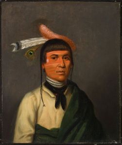 No-tin copied from 1824 Charles Bird King original by Henry Inman. Noodin (Wind) was a prominent chief from the St. Croix country. ~ Commons.Wikimedia.org