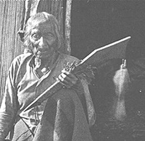 Detail from "Among The Winnebago Indians. Wah-con-ja-z-gah (Yellow Thunder) Warrior chief 120 y's old." by Henry Hamilton Bennett, circa 1870s. ~ J. Paul Getty Museum