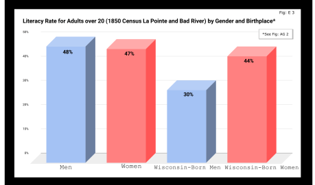 Literacy Rate for Adults over 20 (1850 Census La Pointe and Bad River) by Gender and Birthplace_.svg